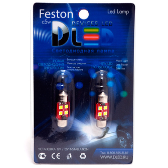 Салонная лампа C5W FEST 31мм - 4 SMD3030 4Вт (Белая)