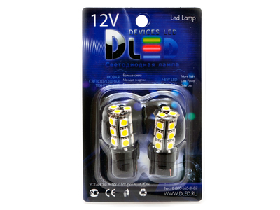 Светодиодная автолампа W21W 7440 - 18 SMD7020 Black 4,32Вт (Белая)